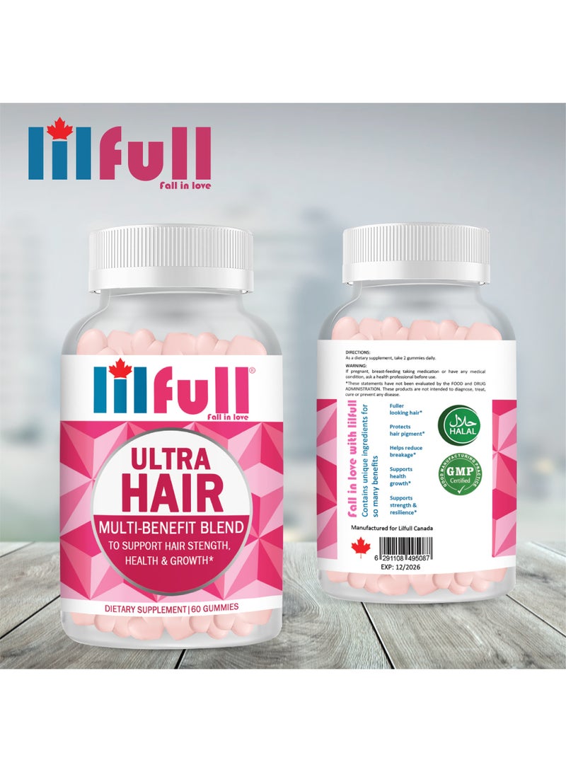 Lilfull Hair Vitamins for Hair Growth – 10000mcg Biotin 60 gummies - Image 3